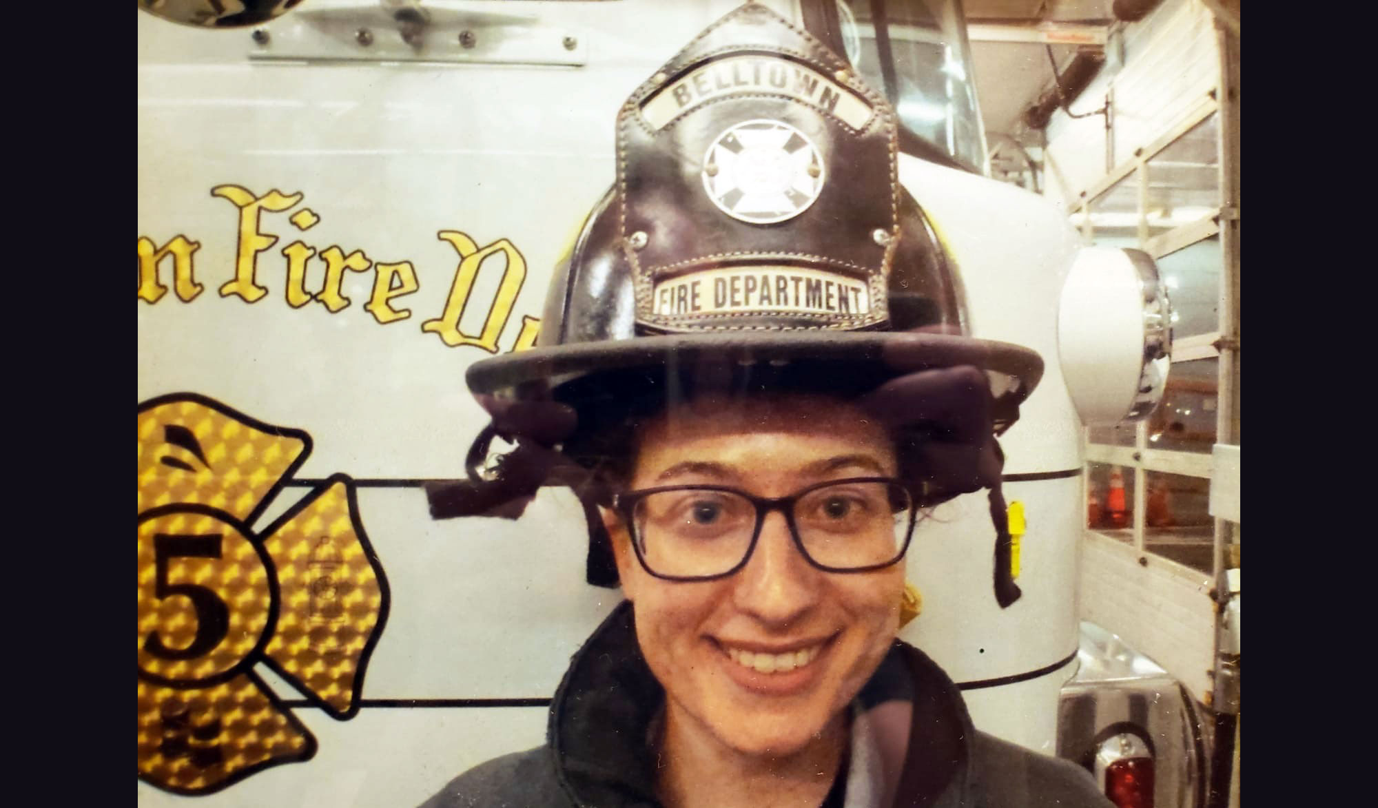 Michal Cohen at the Belltown Fire Department in Connecticut. 