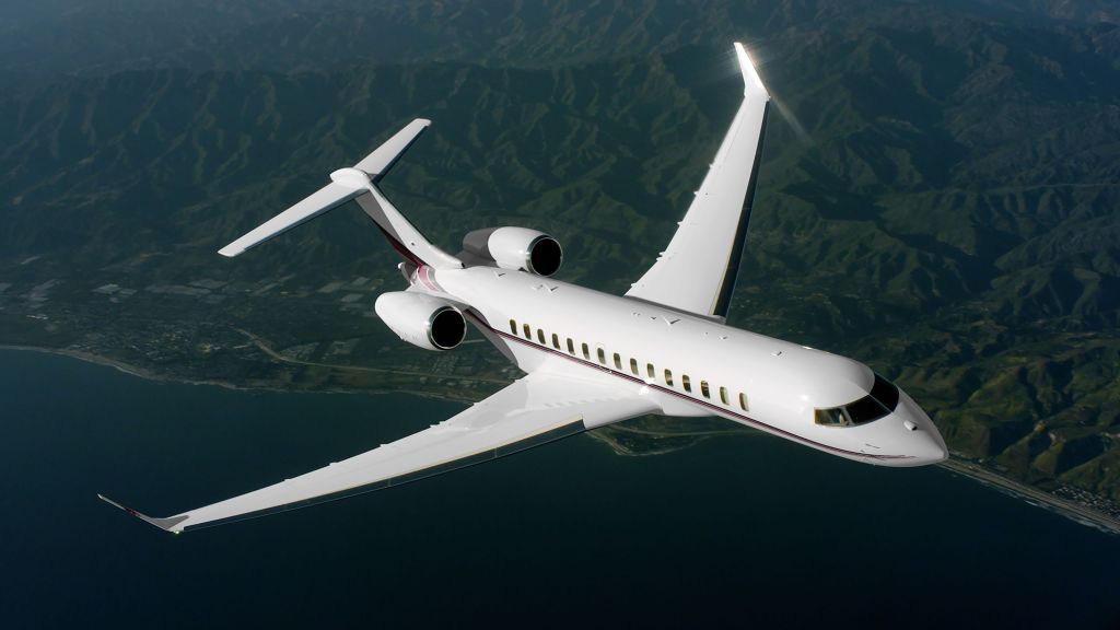 NetJets airplane in air