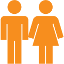 Orange man and woman icon