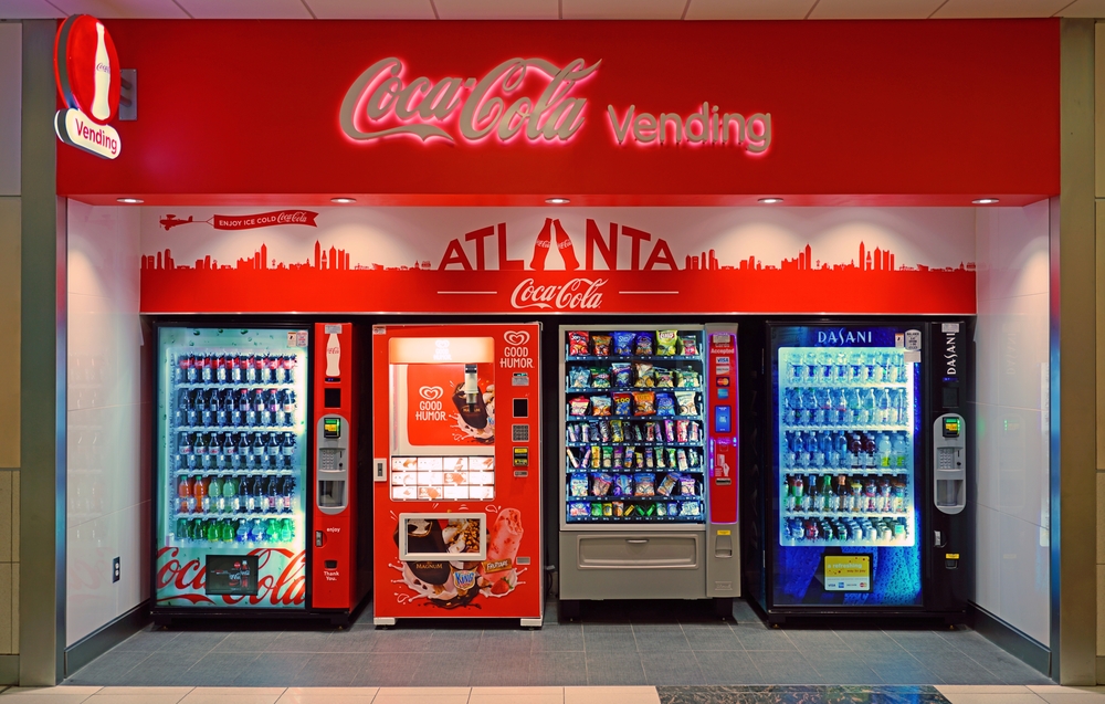 Coca Cola vending machine representing manufacturing jobs in Atlanta