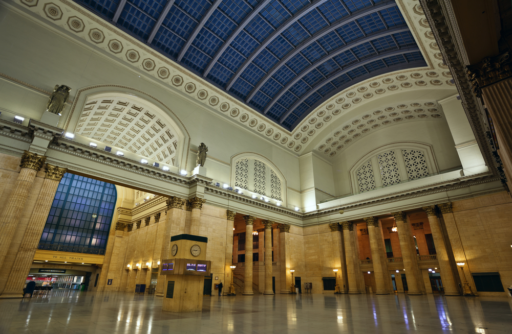 Chicago's Union Station, representing transportation jobs in Chicago