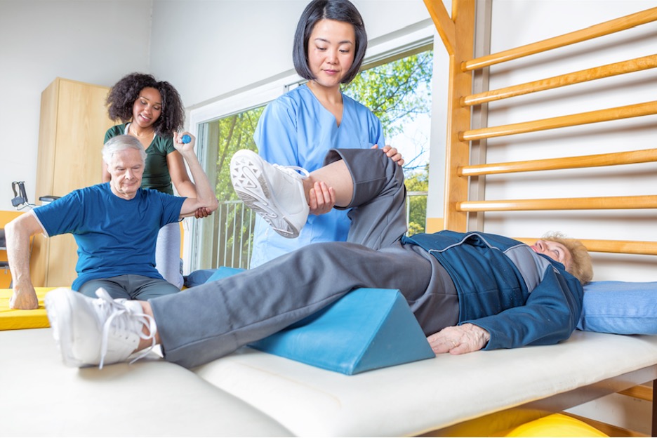 Occupational therapy assistant works with a patient