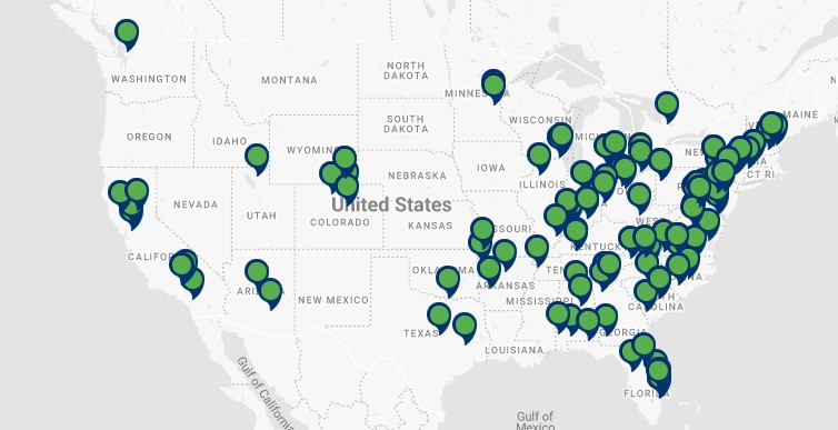 Map of Service Logic locations