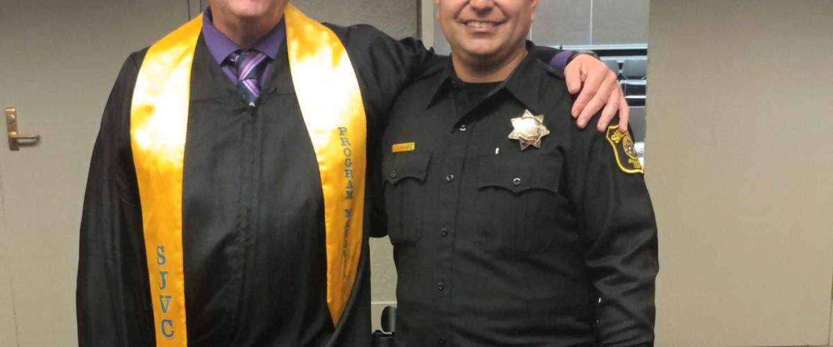 Donald Martin, Criminal Justice program director at San Joaquin Valley College, with former student
