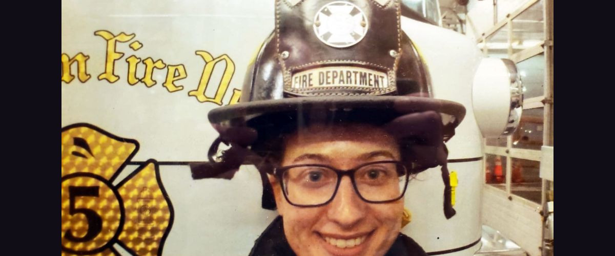 Michal Cohen at the Belltown Fire Department in Connecticut