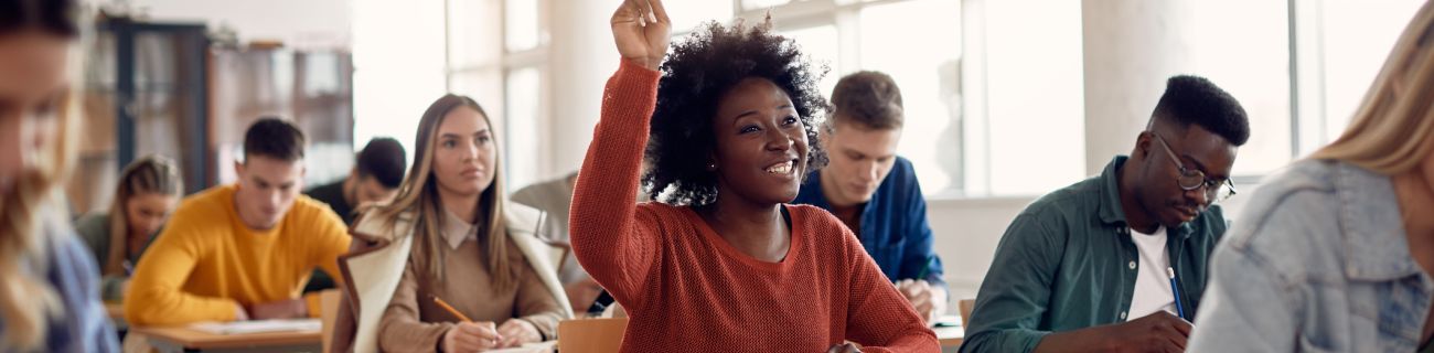 College students in a classroom