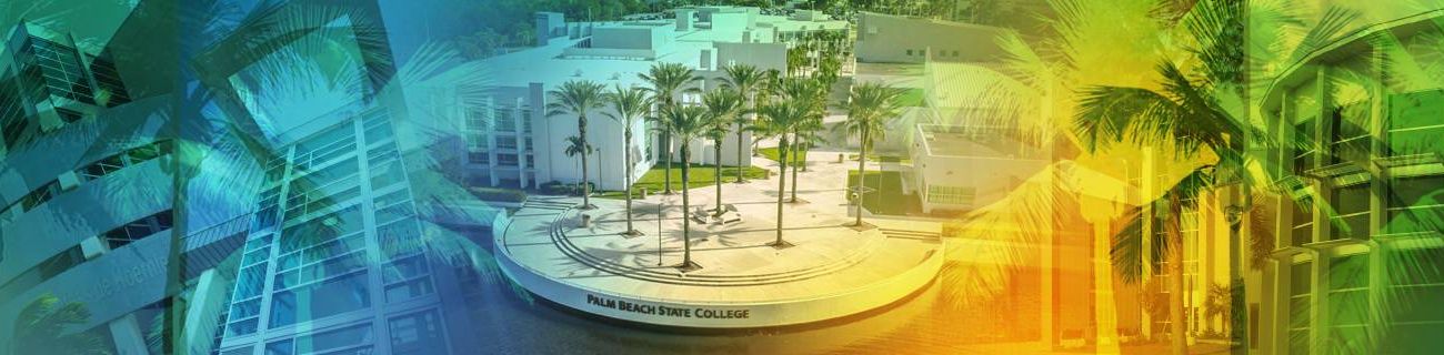 Mosaic of photos from the Palm Beach State College campus.