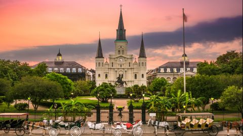 St. Louis Cathedral overlooking Jackson Square in New Orleans