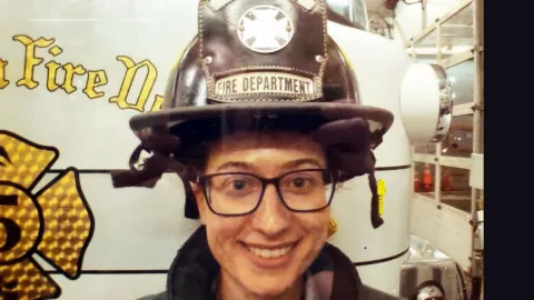 Michal Cohen at the Belltown Fire Department in Connecticut