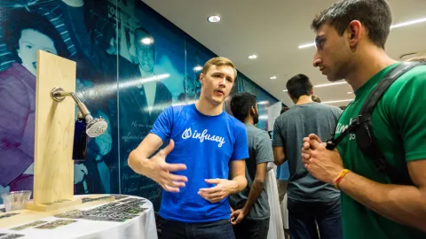 Students from the University of Texas pitch their startup ideas in Austin