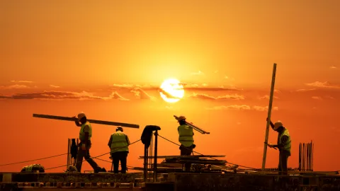 Sunset on a construction site, what the infrastructure bill 2021 could mean for trade jobs