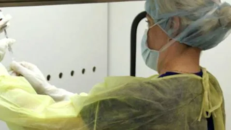 Student working in College of the Mainland's Pharmacy Technician Program.