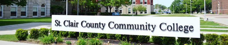 Campus sign for St. Clair County Community College in Port Huron MI