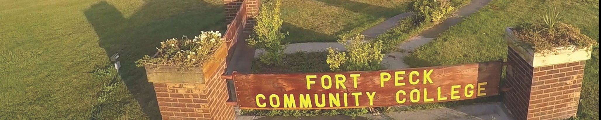 Campus sign for Fort Peck Community College in Poplar MT