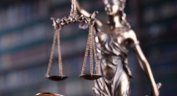 Scales of justice and a judge's gavel