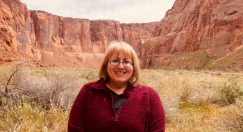 Medical sonographer Rebecca Burton on vacation at the Grand Canyon