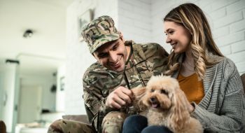 Military service member returns home to wife and dog, training for veterans