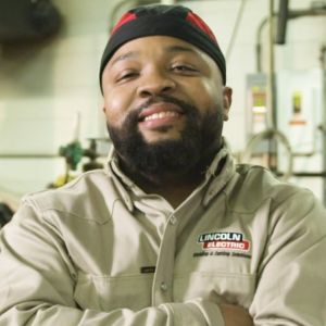 Vince McGill is a welder at Lincoln Electric